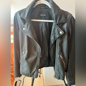 Madewell Washed Leather Oversized Motorcycle Jacket